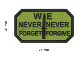 JTG Never Forget Never Forgive Rubber Patch (2 COLORS)