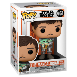 FUNKO POP figure Star Wars Mandalorian Mando Holding Child (461)