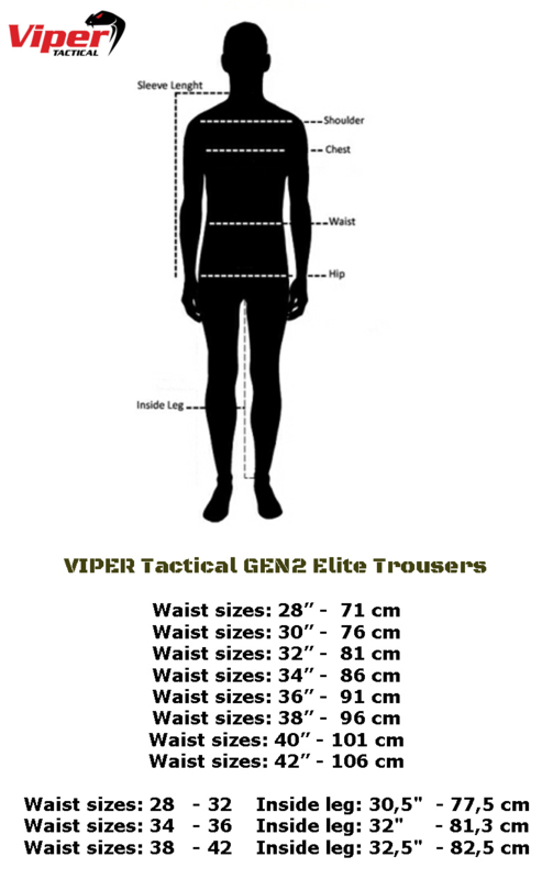 Viper Tactical Clothing Size Guides