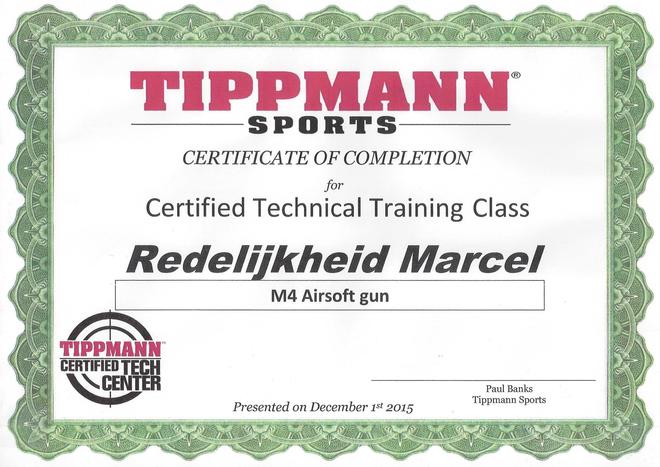 Tippmann Certificate Marcel