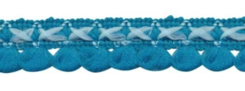 mini pompom band petrol/licht blauw