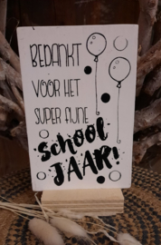 houten wenskaart | bedankt schooljaar