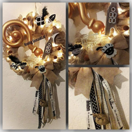 sinterklaas krans | zwart/wit/goud