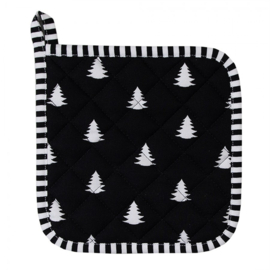 pannenlap zwart / wit kerstbomen