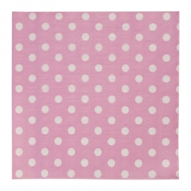papieren servetten roze met stippen