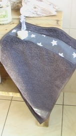 gastenhanddoek langwerpig  grijs "Star" met zeep