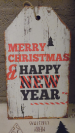 tekstbord : merry christmas happy new year