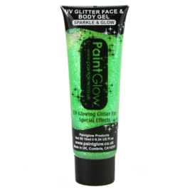 UV glitter face & body gel | groen