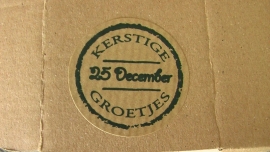 sticker kerstige 25 december groetjes van Noor!Design