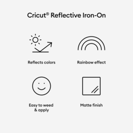 cricut iron on reflecterend regenboog