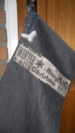 Kerst gastenhanddoek met zeep | grijs