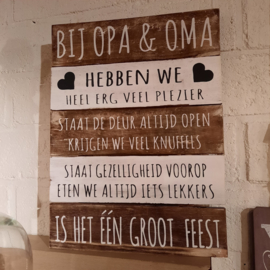 tekstbord | bij opa en oma