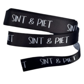 zwart satijnlint sint & piet 15mm