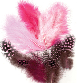 marabou/parelhoen veertjes mix rose