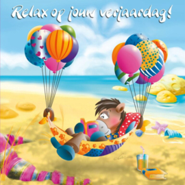 Diddl 3D-wenskaart – Relax op jouw verjaardag!