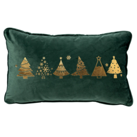 kerst kussen groen bomen langwerpig