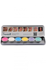 Aqua Face- and Bodypaint palette 6 PASTEL UNICORN colours