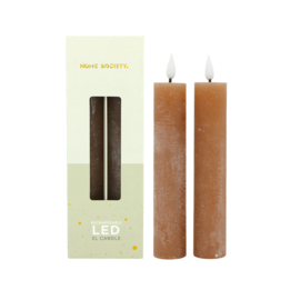 oplaadbare dinerkaars led XL bruin
