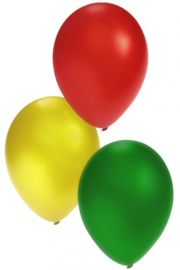Kwaliteitsballon rood geel groen 12 inch  50st