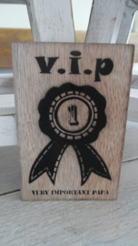 houten postkaart | V.I.P papa