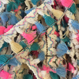 band met kwastjes multicolor