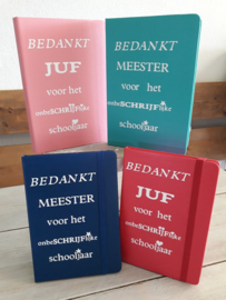 Schrift voor juf of meester