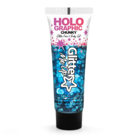 Holografische chunky glitter gel Cosmic Blue