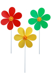 pvc bloemen rood/geel/groen | windmolen