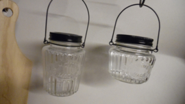 glazen pot met hengsel en deksel | S