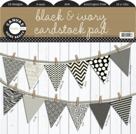 cardstock black & ivory