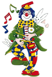 wanddecoratie clown met trommel