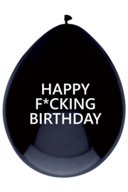 Ballon zwart | HAPPY F*CKING BIRTHDAY