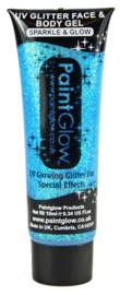 UV glitter face & body gel | blauw