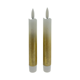 dinner kaars led | wit/goud