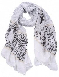 sjaal met barok print grijs
