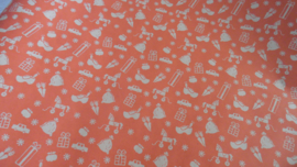 kraft inpakpapier sinterklaas | rood met print