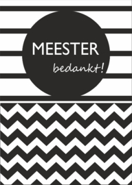 kaart meester bedankt | zwart/wit