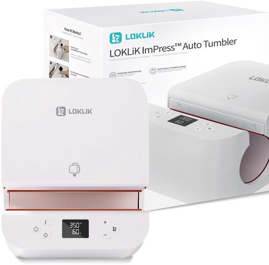 LOKLiK • Auto Tumbler Heat Press White + gratis mok