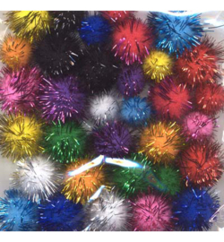 pompom  mix | glitter gemengde kleuren