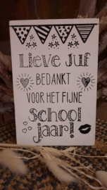 houten postkaart | lieve juf bedankt