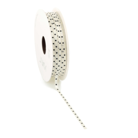 satijnlint stars creme/zwart 3mm