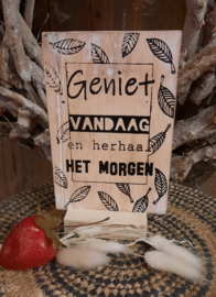 houten postkaart | Geniet vandaag