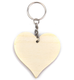 houten sleutelhanger hart