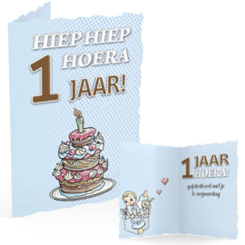 wenskaart jongen 1 jaar | Yvonne creations