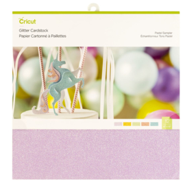 Glitter Cardstock Sampler, Pastel - 30 x 30 cm