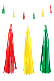 Tassel guirlande rood geel groen 6 mtr