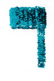 paillettenband breed elastisch  | turquoise