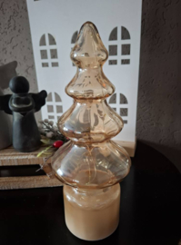 glazen kerstboom met ledlicht