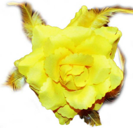 broche bloem geel