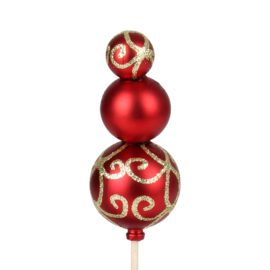 bijsteker kerstballen trio rood